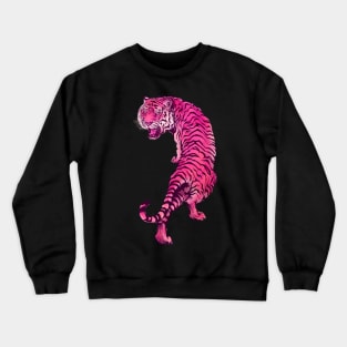 Cyberpunk Neon Pink Tiger Crewneck Sweatshirt